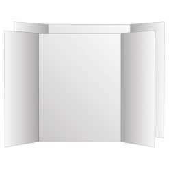 Eco Brites Two Cool Tri-Fold Poster Board, 36 X 48, White/White, 6/Carton