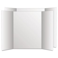 Eco Brites Two Cool Tri-Fold Poster Board, 28 X 40, White/White, 12/Carton