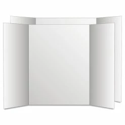 Eco Brites Two Cool Tri-Fold Poster Board, 28 X 40, White/White, 12/Carton