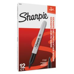 Sharpie Fine Tip Permanent Marker, Fine Bullet Tip, Black, Dozen -SAFAVIEH Shop 285338