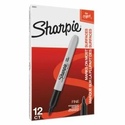 Sharpie Fine Tip Permanent Marker, Fine Bullet Tip, Black, Dozen -SAFAVIEH Shop 285338