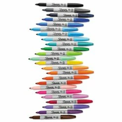 Sharpie Fine Tip Permanent Marker, Fine Bullet Tip, Assorted Colors, 24/Pack -SAFAVIEH Shop 285826