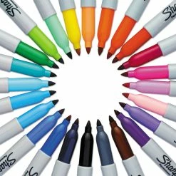 Sharpie Fine Tip Permanent Marker, Fine Bullet Tip, Assorted Colors, 24/Pack -SAFAVIEH Shop 285827