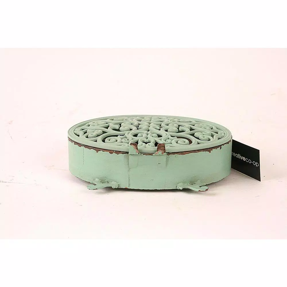 Table Clocks 3R Studios Lily 6.25 In. H X 6.5 In. W Aqua Table Clock 5 Table Clocks 3R Studios Lily 6.25 In. H X 6.5 In. W Aqua Table Clock - Image 3