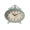 Table Clocks 3R Studios Lily 6.25 In. H X 6.5 In. W Aqua Table Clock