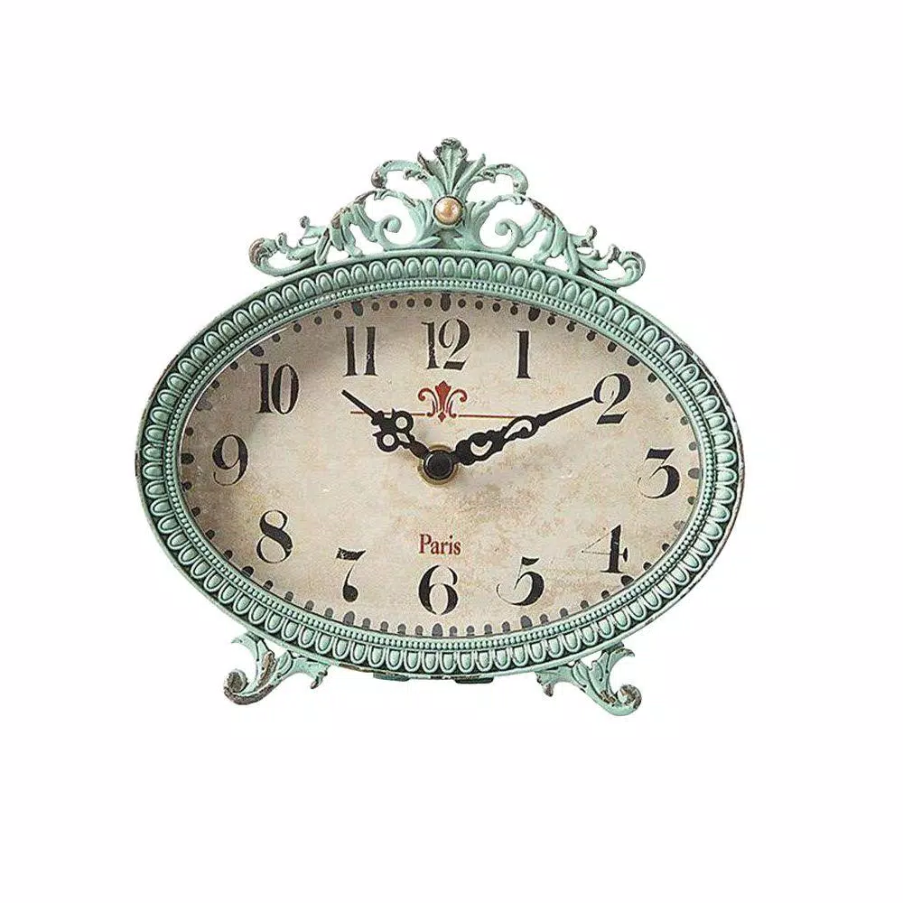 Table Clocks 3R Studios Lily 6.25 In. H X 6.5 In. W Aqua Table Clock 3 Table Clocks 3R Studios Lily 6.25 In. H X 6.5 In. W Aqua Table Clock