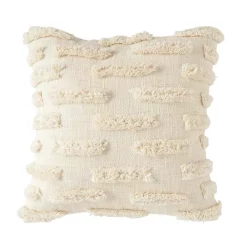 Throw Pillows 3R Studios White Fringe Embroidered 20 In. X 20 In. Throw Pillow