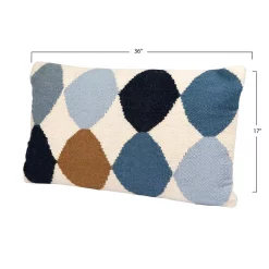 Throw Pillows 3R Studios Off-White With Blue And Brown Pattern Lumbar 26 In. X 16 In. Throw Pillow -SAFAVIEH Shop 3r studios throw pillows df1653 4f 1000