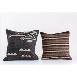 Throw Pillows 3R Studios Multicolor Striped Kilim Jute And Wool Blend 18 In. X 18 In. Throw Pillow -SAFAVIEH Shop 3r studios throw pillows df1776 31 1000