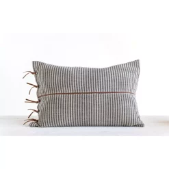Throw Pillows 3R Studios Black & Beige Striped Cotton Ticking Lumbar With Leather Trim 24 In. X 16 In. Throw Pillow 11 Throw Pillows 3R Studios Black & Beige Striped Cotton Ticking Lumbar With Leather Trim 24 In. X 16 In. Throw Pillow -SAFAVIEH Shop 3r studios throw pillows df1783 4f 1000
