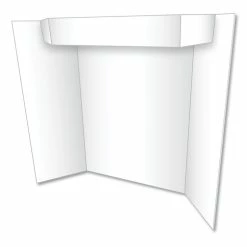 Eco Brites Two Cool Tri-Fold Poster Board, 24 X 36, White/White