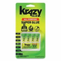 Krazy Glue® Single-Use Tubes, 0.07 Oz, Dries Clear, 4/Pack