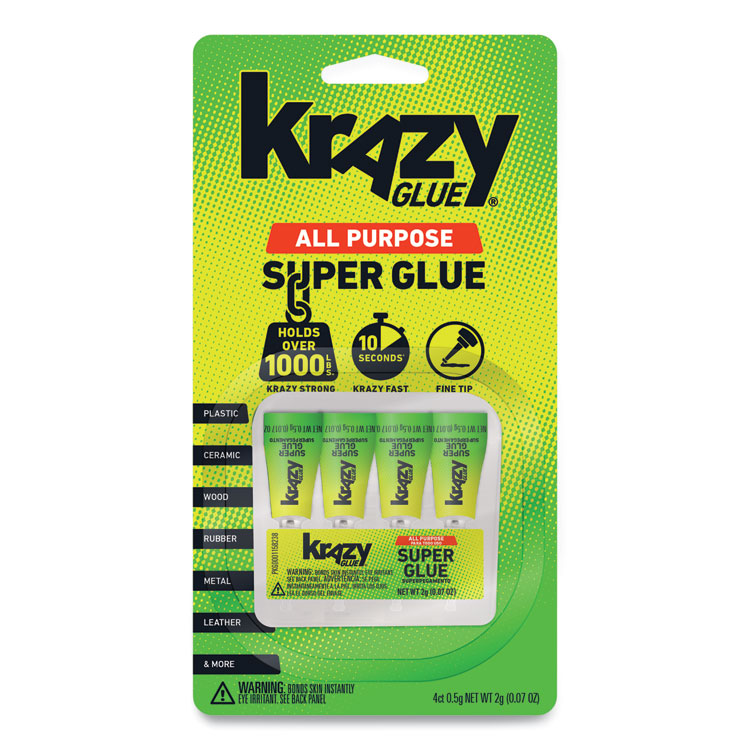 Single-Use Tubes, 0.07 oz, Dries Clear, 4/Pack Krazy Glue® Single-Use Tubes, 0.07 Oz, Dries Clear, 4/Pack -SAFAVIEH Shop 721244