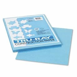 Pacon Tru-Ray Construction Paper, 76 Lb Text Weight, 9 X 12, Sky Blue, 50/Pack
