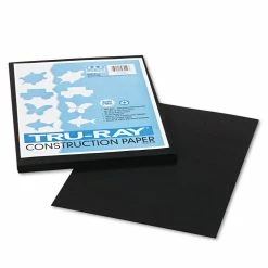 Pacon Tru-Ray Construction Paper, 76 Lb Text Weight, 9 X 12, Black, 50/Pack