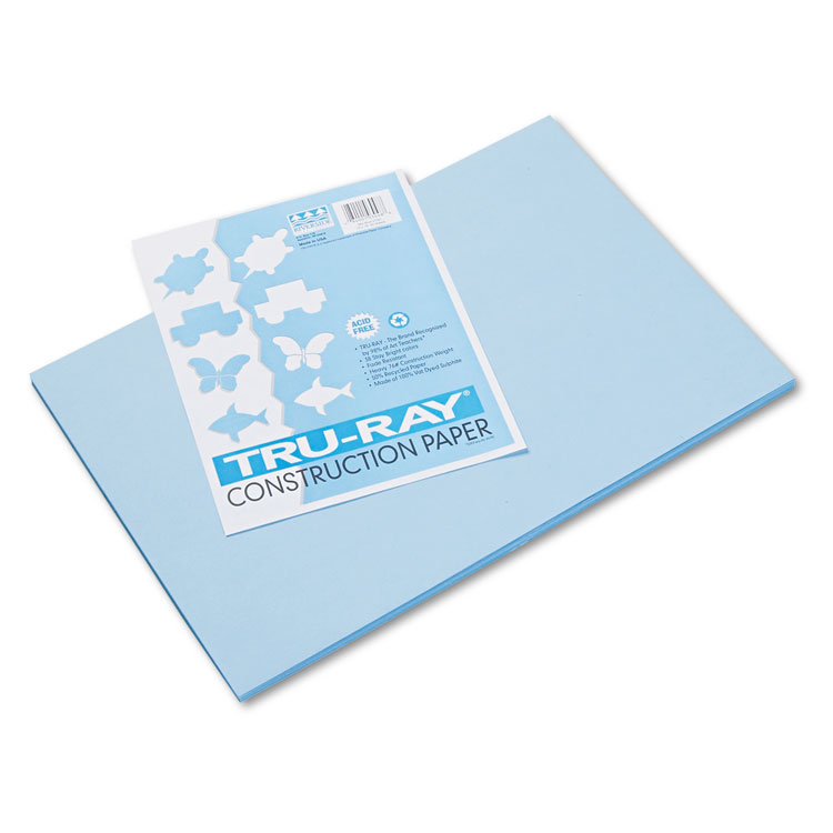Tru-Ray Construction Paper, 76 lb Text Weight, 12 x 18, Sky Blue, 50/Pack Pacon Tru-Ray Construction Paper, 76 Lb Text Weight, 12 X 18, Sky Blue, 50/Pack -SAFAVIEH Shop 80681