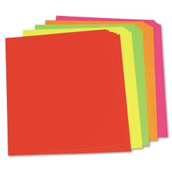 Pacon Neon Color Poster Board, 22 X 28, Lemon, Lime, Orange, Pink, Red, 25/Carton