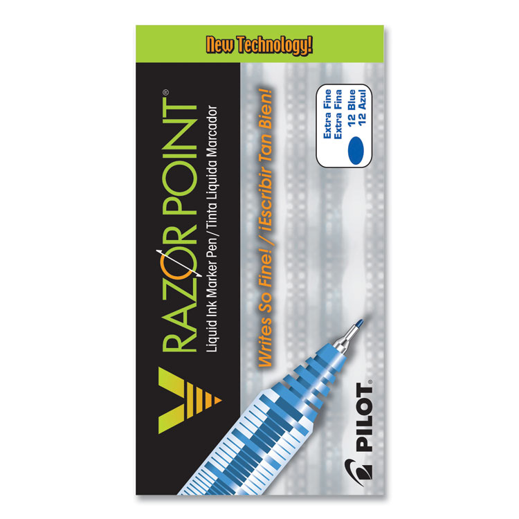 V Razor Point Liquid Ink Porous Point Pen, Stick, Extra-Fine 0.5 mm, Blue Ink, Gray Barrel, Dozen Pilot V Razor Point Liquid Ink Porous Point Pen, Stick, Extra-Fine 0.5 Mm, Blue Ink, Gray Barrel, Dozen -SAFAVIEH Shop 824836