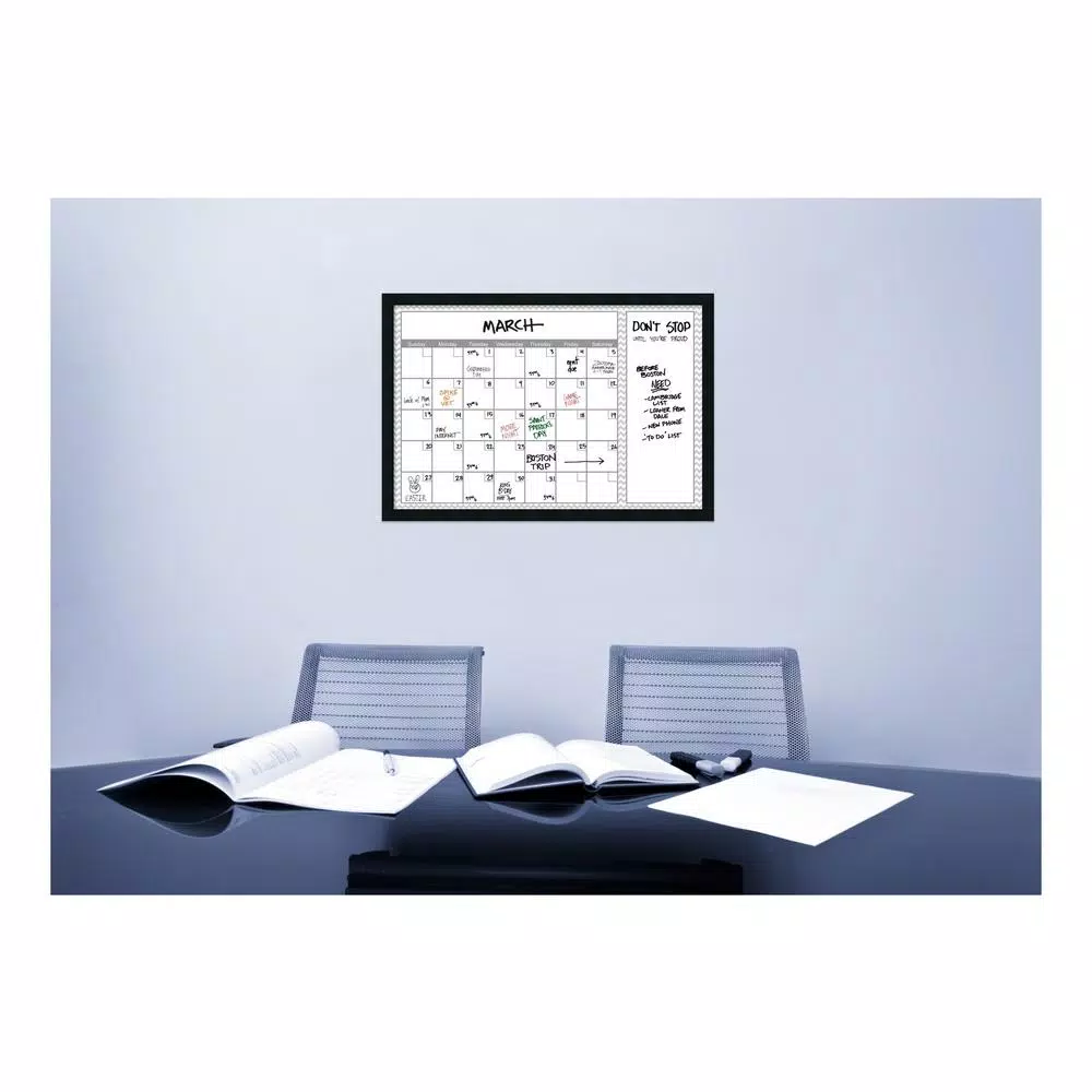 Memo Boards Amanti Art Grey Chevron Calendar 38 In. W X 26 In. H Framed Glass Dry Erase Board 7 Memo Boards Amanti Art Grey Chevron Calendar 38 In. W X 26 In. H Framed Glass Dry Erase Board - Image 5