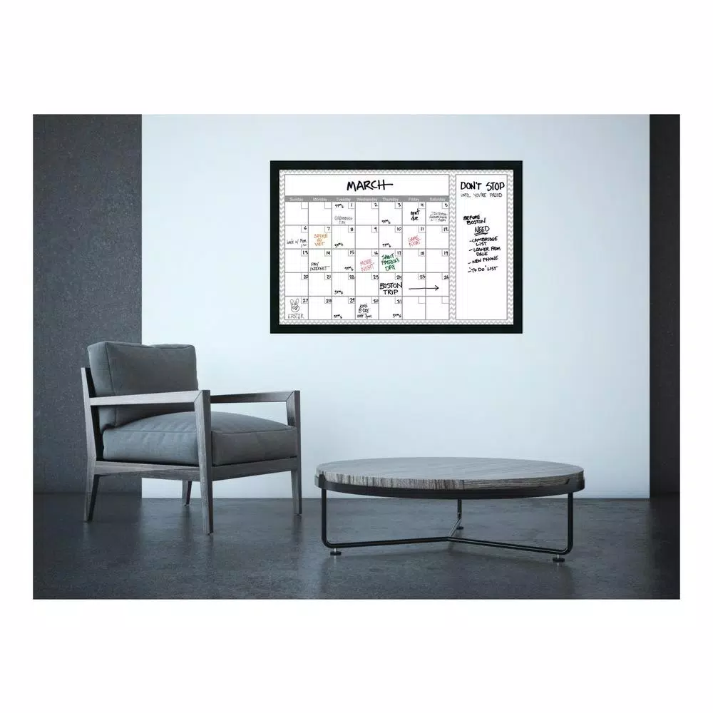 Memo Boards Amanti Art Grey Chevron Calendar 38 In. W X 26 In. H Framed Glass Dry Erase Board 3 Memo Boards Amanti Art Grey Chevron Calendar 38 In. W X 26 In. H Framed Glass Dry Erase Board