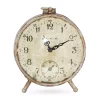 Table Clocks Zentique Vintage Antique Beige Distressed Table Clock