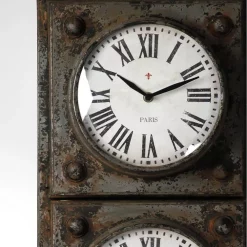 Table Clocks Zentique Antique Grey Floor Clock With 3 Clock Faces And Storage -SAFAVIEH Shop antique grey zentique table clocks pc028 44 1000