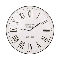 Wall Clocks Glitzhome 31.5 In. Oversized Farmhouse Metal Enamel Wall Clock