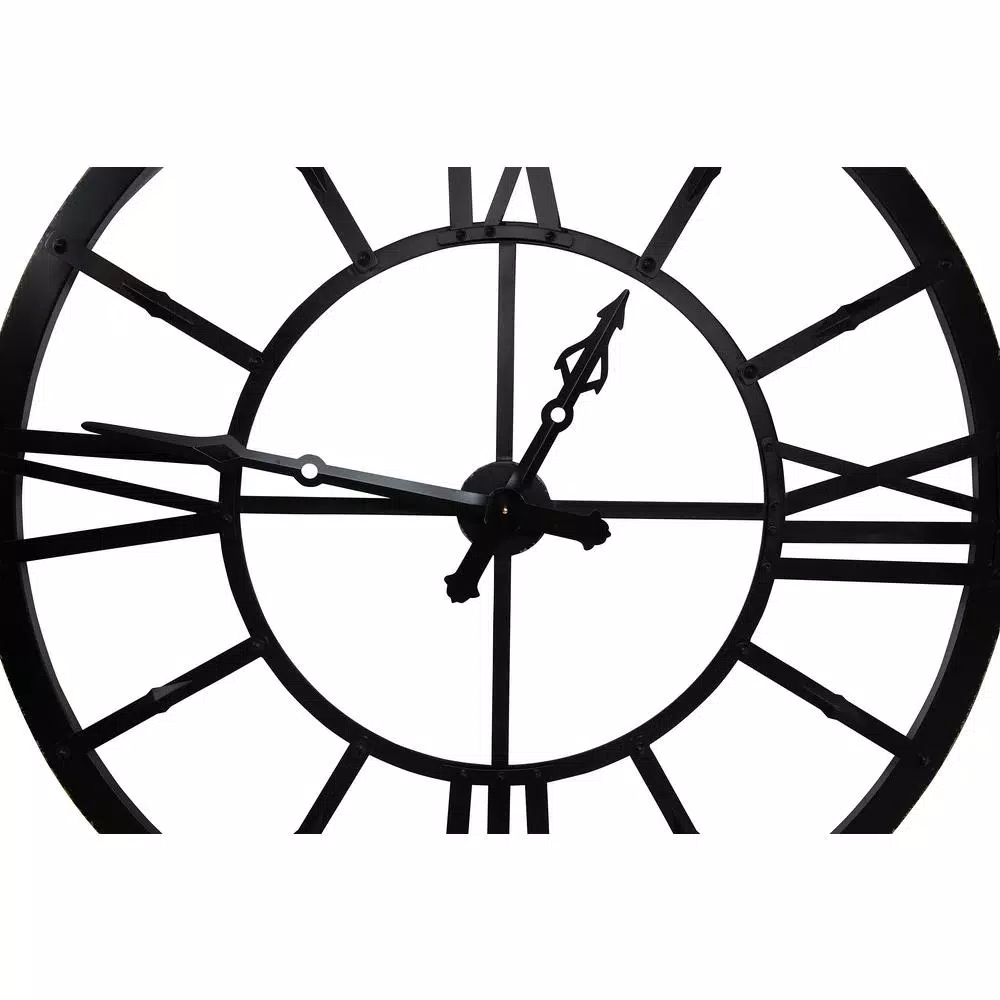 Wall Clocks 3R Studios Black Metal Framed Wall Clock 7 Wall Clocks 3R Studios Black Metal Framed Wall Clock - Image 5