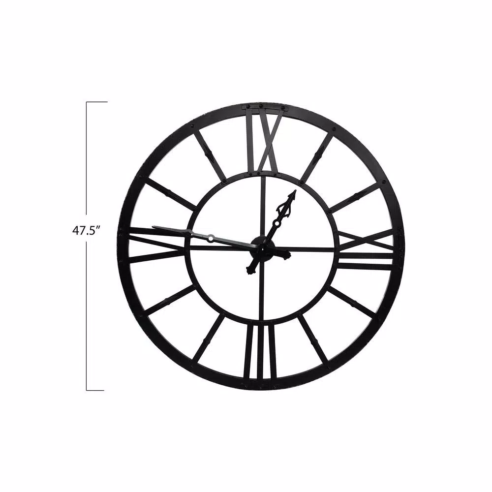 Wall Clocks 3R Studios Black Metal Framed Wall Clock 4 Wall Clocks 3R Studios Black Metal Framed Wall Clock - Image 2