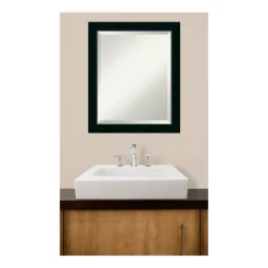 Mirrors Amanti Art Nero 19 In. W X 23 In. H Framed Rectangular Bathroom Vanity Mirror In Black -SAFAVIEH Shop black amanti art mirrors dsw1378140 44 1000