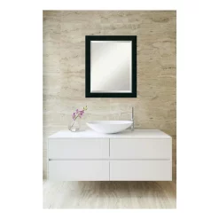 Mirrors Amanti Art Nero 19 In. W X 23 In. H Framed Rectangular Bathroom Vanity Mirror In Black