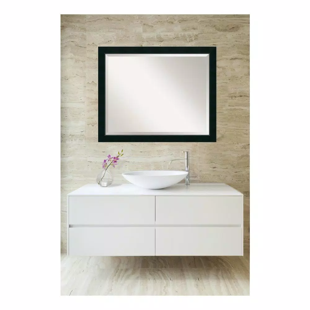 Mirrors Amanti Art Nero 31 In. W X 25 In. H Framed Rectangular Bathroom Vanity Mirror In Black 7 Mirrors Amanti Art Nero 31 In. W X 25 In. H Framed Rectangular Bathroom Vanity Mirror In Black - Image 5