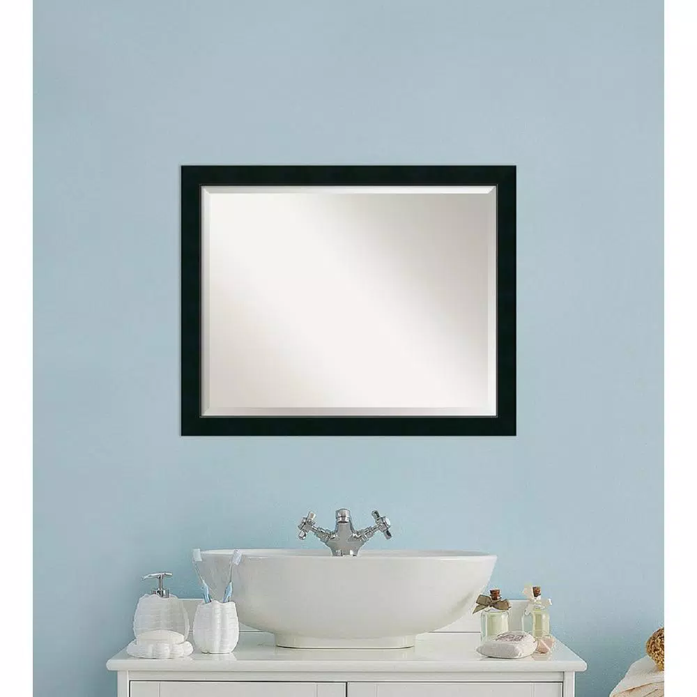 Mirrors Amanti Art Nero 31 In. W X 25 In. H Framed Rectangular Bathroom Vanity Mirror In Black 3 Mirrors Amanti Art Nero 31 In. W X 25 In. H Framed Rectangular Bathroom Vanity Mirror In Black