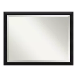 Mirrors Amanti Art Nero 44 In. W X 34 In. H Framed Rectangular Beveled Edge Bathroom Vanity Mirror In Black -SAFAVIEH Shop black amanti art mirrors dsw3940068 1f 1000