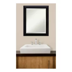 Mirrors Amanti Art Nero 20 In. W X 24 In. H Framed Rectangular Beveled Edge Bathroom Vanity Mirror In Black -SAFAVIEH Shop black amanti art mirrors dsw3942025 44 1000