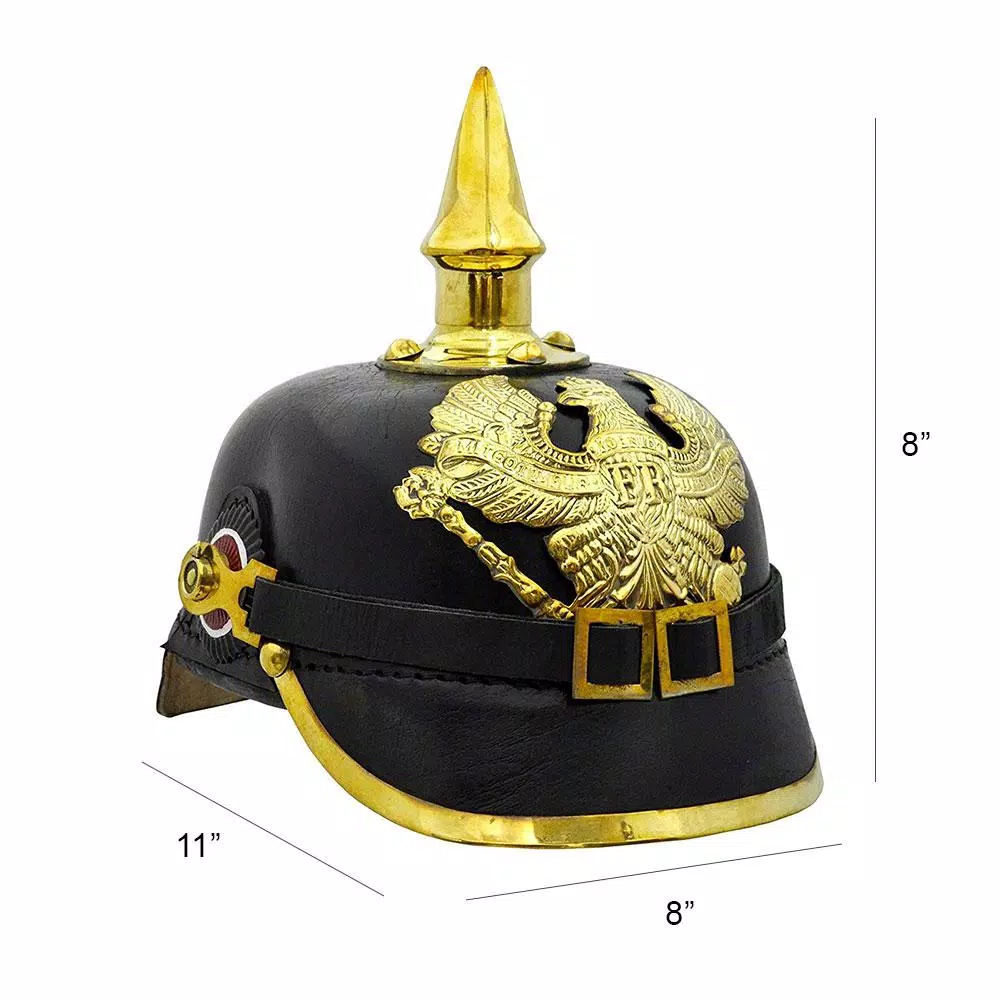 Wall Accents Benzara Black And Gold Imperial Prussian Helmet 5 Wall Accents Benzara Black And Gold Imperial Prussian Helmet - Image 3