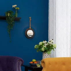 Wall Accents DANYA B Algarve Black Round Pillar Candle Sconce With Mirror And Rope 11 Wall Accents DANYA B Algarve Black Round Pillar Candle Sconce With Mirror And Rope -SAFAVIEH Shop black danya b candle holders se2168 4f 1000