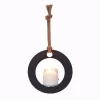 Wall Accents DANYA B Algarve Black Round Pillar Candle Sconce With Mirror And Rope -SAFAVIEH Shop black danya b candle holders se2168 64 1000