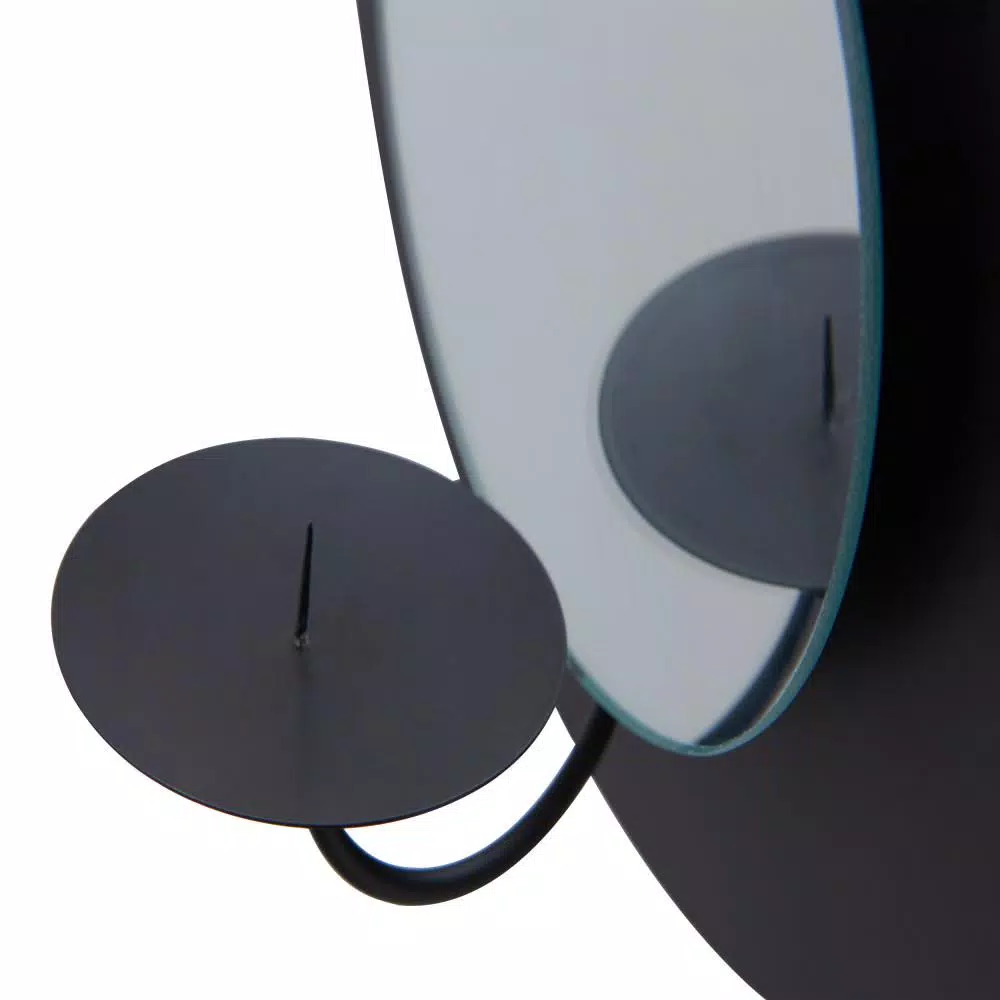 Wall Accents DANYA B Algarve Black Round Pillar Candle Sconce With Mirror And Rope 8 Wall Accents DANYA B Algarve Black Round Pillar Candle Sconce With Mirror And Rope - Image 6