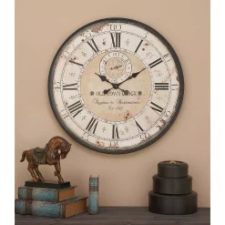 Wall Clocks LITTON LANE 32 In. Round Rustic Black Iron And Wood Antique Roman Numeral Wall Clock 17 Wall Clocks LITTON LANE 32 In. Round Rustic Black Iron And Wood Antique Roman Numeral Wall Clock -SAFAVIEH Shop black dark brown litton lane wall clocks 52531 31 1000