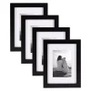 Picture Frames DesignOvation Gallery 5 In. X 7 In. Matted To 3.5 In. X 5 In. Black Picture Frame (Set Of 4)
