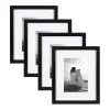 Picture Frames DesignOvation Gallery 8 In. X 10 In. Matted To 5 In. X 7 In. Black Picture Frame (Set Of 4)