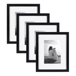 Picture Frames DesignOvation Gallery 8 In. X 10 In. Matted To 5 In. X 7 In. Black Picture Frame (Set Of 4)