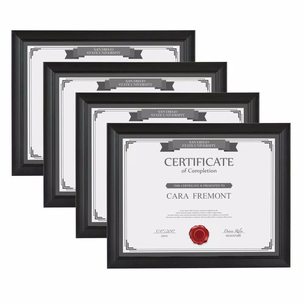 Picture Frames DesignOvation Cornell 8.5 In. X 11 In. Black Picture Frame (Set Of 4) 3 Picture Frames DesignOvation Cornell 8.5 In. X 11 In. Black Picture Frame (Set Of 4)