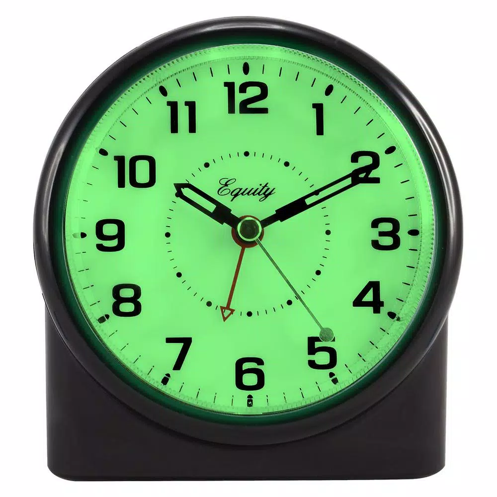 Table Clocks Equity By La Crosse Large 4.72 In. Black Analog Alarm Table Clock With Night Vision Technology 6 Table Clocks Equity By La Crosse Large 4.72 In. Black Analog Alarm Table Clock With Night Vision Technology - Image 4