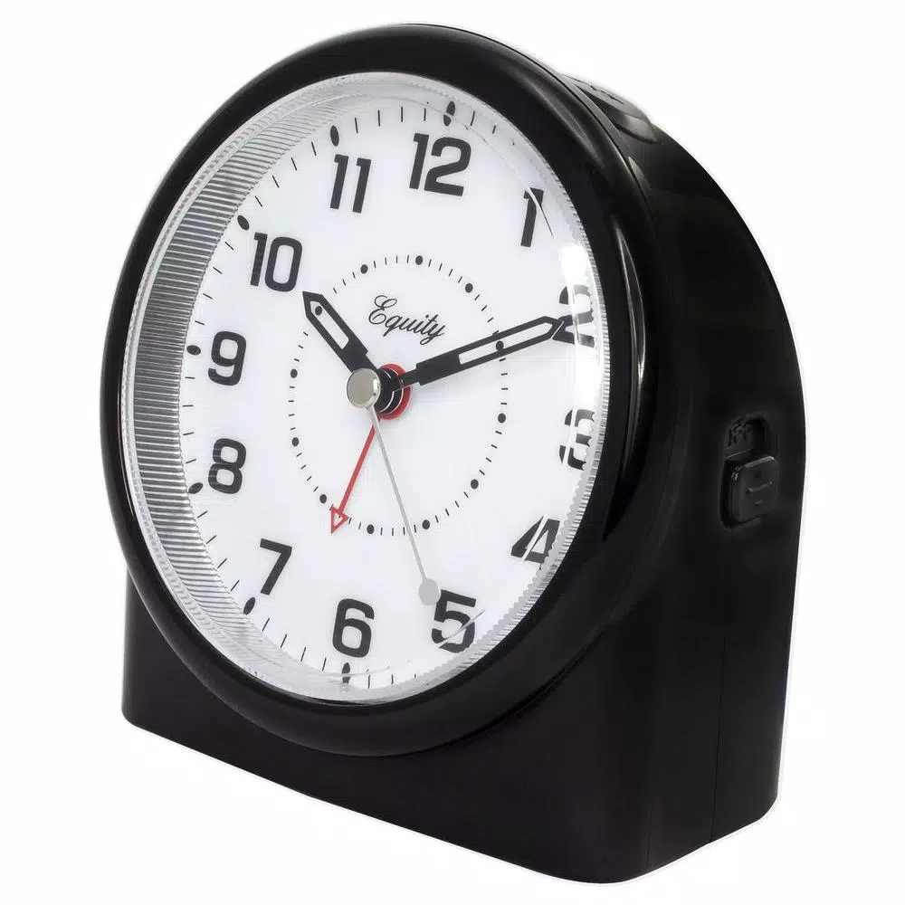 Table Clocks Equity By La Crosse Large 4.72 In. Black Analog Alarm Table Clock With Night Vision Technology 4 Table Clocks Equity By La Crosse Large 4.72 In. Black Analog Alarm Table Clock With Night Vision Technology - Image 2
