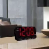 Table Clocks Equity By La Crosse Extra-Large 3 In. Red LED Electric Alarm Table Clock With HI/LO Settings