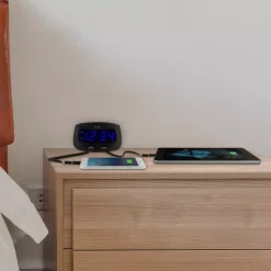 Table Clocks Equity By La Crosse 0.9 In. Blue LED Dual USB Digital Alarm Clock -SAFAVIEH Shop black equity by la crosse table clocks 30417 40 1000