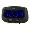 Table Clocks Equity By La Crosse 0.9 In. Blue LED Dual USB Digital Alarm Clock