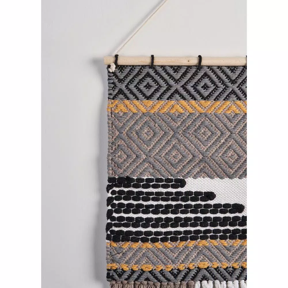Wall Accents LR Home Trellis Neutral Black / Gray Geometric Fringe Wall Tapestry 7 Wall Accents LR Home Trellis Neutral Black / Gray Geometric Fringe Wall Tapestry - Image 5